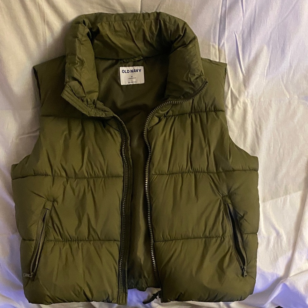 Old Navy Khaki Puffer Vest